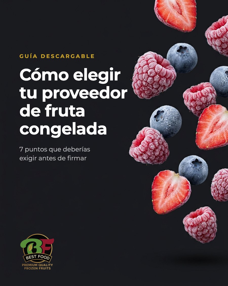 Portada de la guía: cómo elegir tu proveedor de fruta congelada